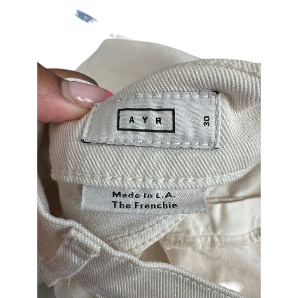 AYR Cream Casual Everyday High Rise The Beat Drop Ankle Cropped Jeans Size 30 - Picture 2 of 12